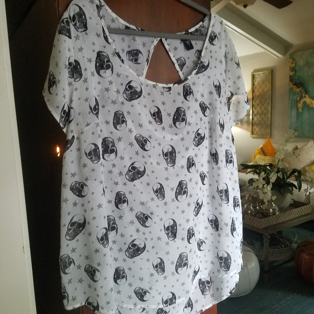 Sheer Torrid skull Blouse